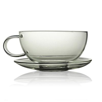 Una Glass Cup & Saucer 250ml