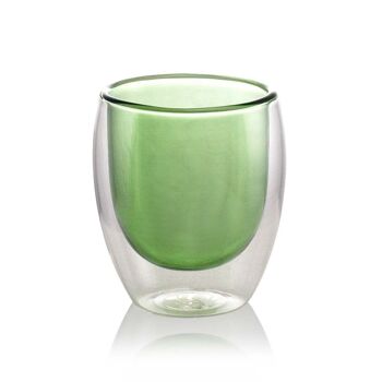 Tasse en verre coloré à double paroi 80 ml