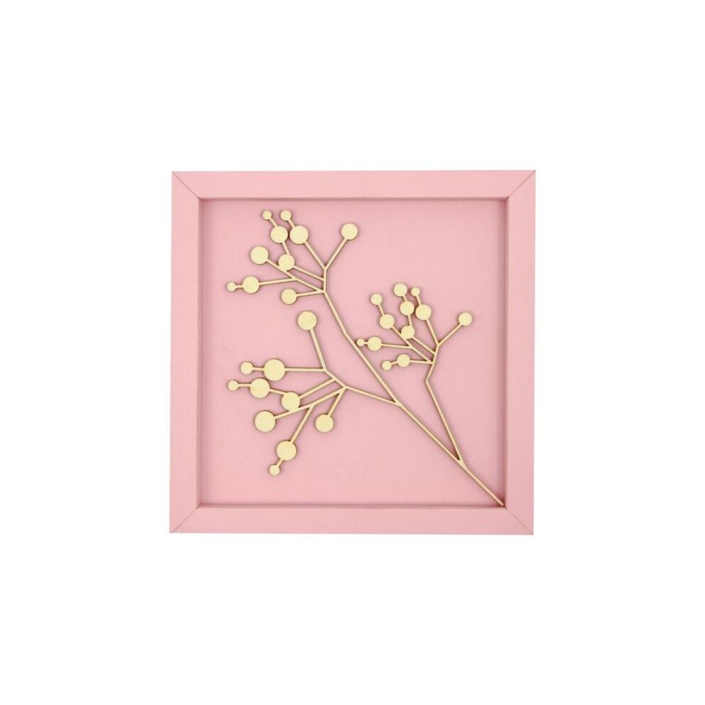 Viticcio di fiori - lettering in legno con cornice