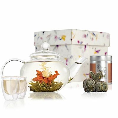 Set regalo classico per il tè in fiore