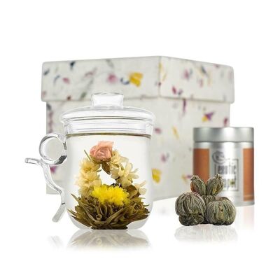Set de regalo de té floral con taza infusora