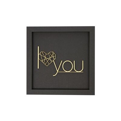 I love you - frame card wooden lettering