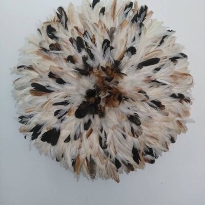 Juju-Hut weiß gesprenkelt beige und natur 70 cm