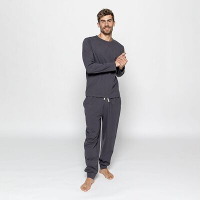 ORGANIC COTTON PAJAMA MAN HOOGHLY COAL