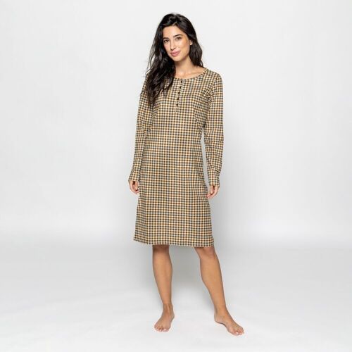 ORGANIC COTTON NIGHTGOWN DELTA CHECKS SKY