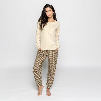 ORGANIC COTTON PAJAMA FUSA CHECKS ROW