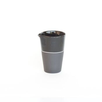 Pichet sans poignée en porcelaine noire moyen - 5 options de couleurs 3