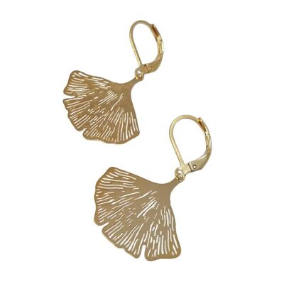 Gold plated Gingko mini earrings