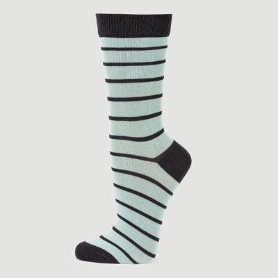 SOCKEN AUS BIO-BAUMWOLLE FEINE STREIFEN HIMMEL