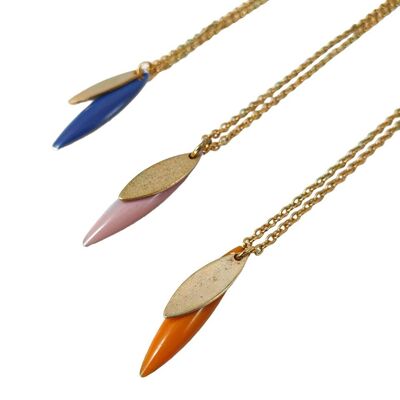 Sonia Enameled Necklace in Gold Stainless Steel