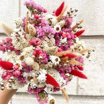 Assortment of three bouquets of dried flowers