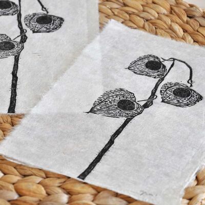 Sheet A4 Plant Woodcut "Chinese lantern"