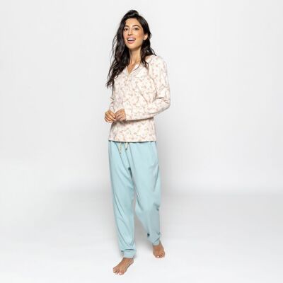 Pyjama aus Bio-Baumwolle BETA QUIET sky