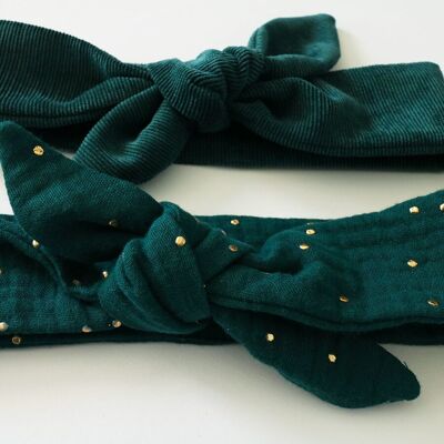 SET OF 2 EMERALD HEADBANDS