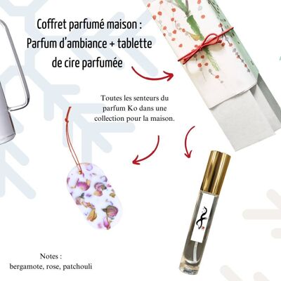 Coffret parfum maison Ko : brume parfumée et palets parfumés