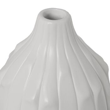 LOT DE 3 VASES CERAMIQUE BLANC BRILLANT _°17X47+°11.5X36+°16X23CM LL58811 2