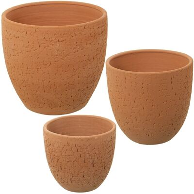 SET 3 CERAMIC PLANTER POTS COLORBARRO _°29X27CM+°24X23CM+°20X18CM LL60778