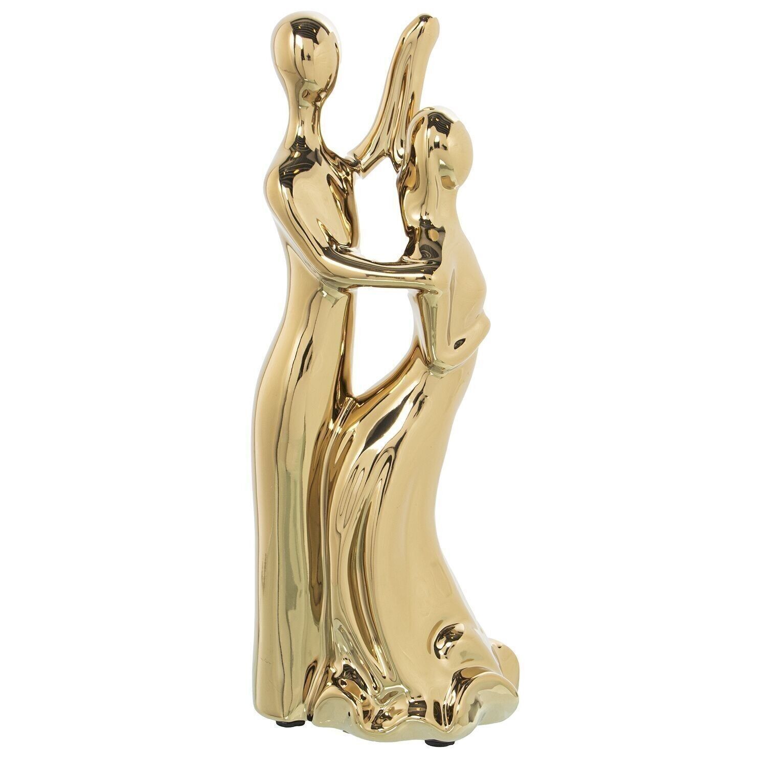 ABSTRAKTE GOLDENE KERAMIKFIGUR VON TÄNZERN_12X8X31CM LL53113