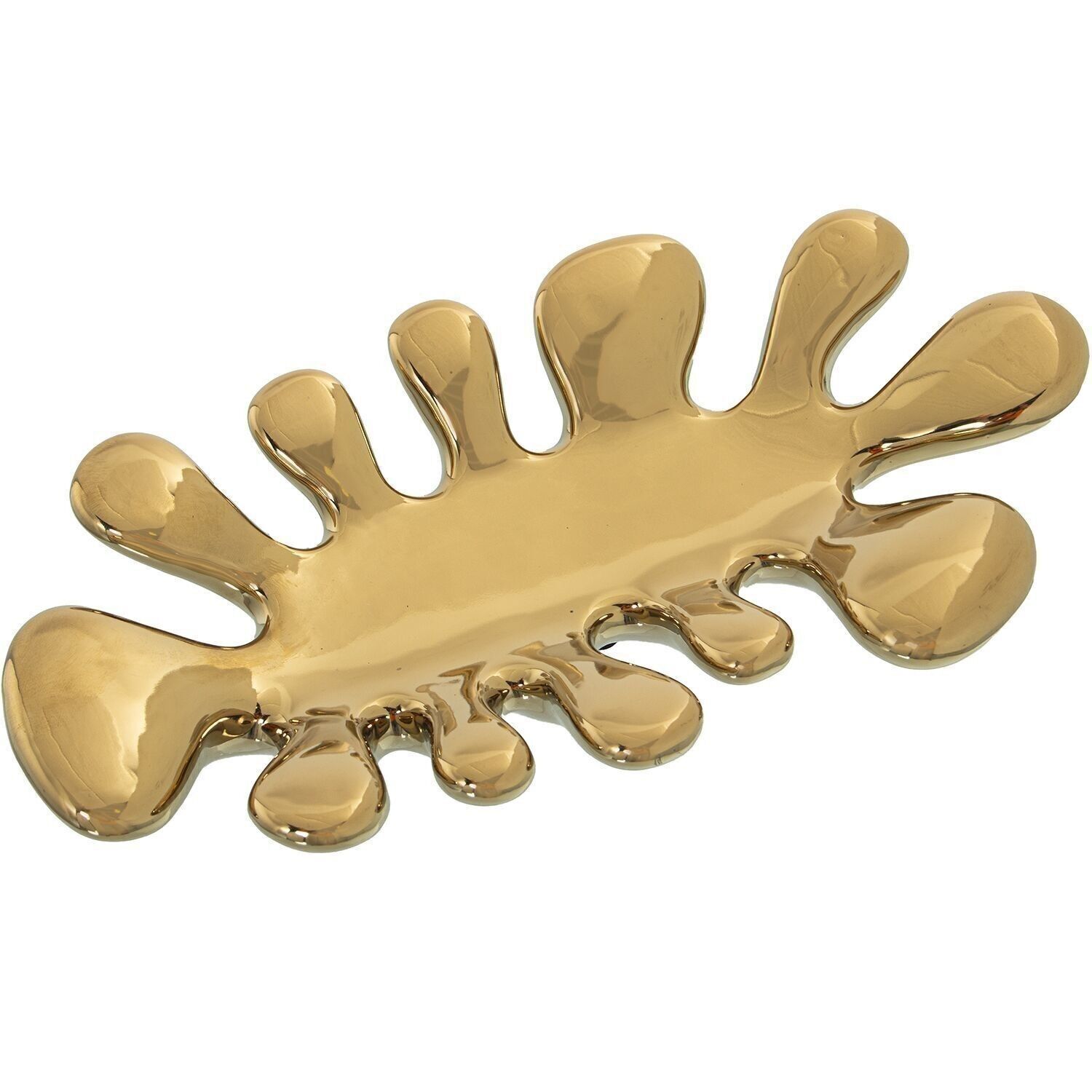 LOBED GOLDEN CERAMIC CENTER_26X14X4CM LL53120