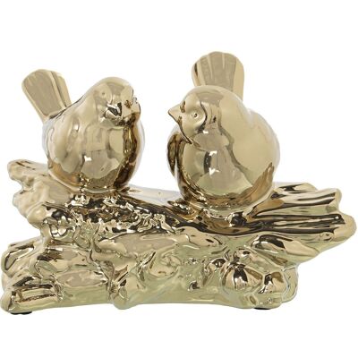 GOLDEN CERAMIC FIGURE OF BIRDS _23X13X15CM LL53128