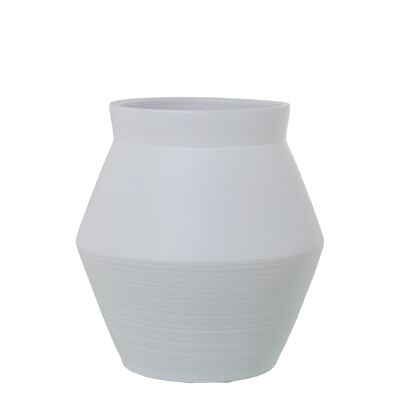 KERAMIKVASE 38CM MATTWEISS _°35X38CM MUND:°23CM LL60898