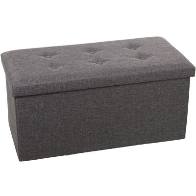 DARK GRAY POLYESTER FOLDING POUF STORAGE _77X38X38CM LL22323