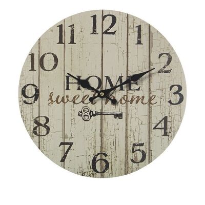 WOODEN WALL CLOCK ø34CM °34X4CM, BATTERY: 1XAA (NOT INCLUDED LL23147