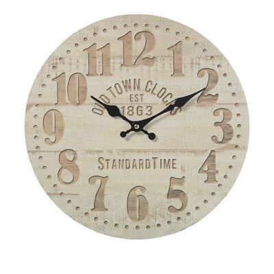 WOODEN WALL CLOCK ø34CM °34X4CM, BATTERY: 1XAA (NOT INCLUDED LL23152