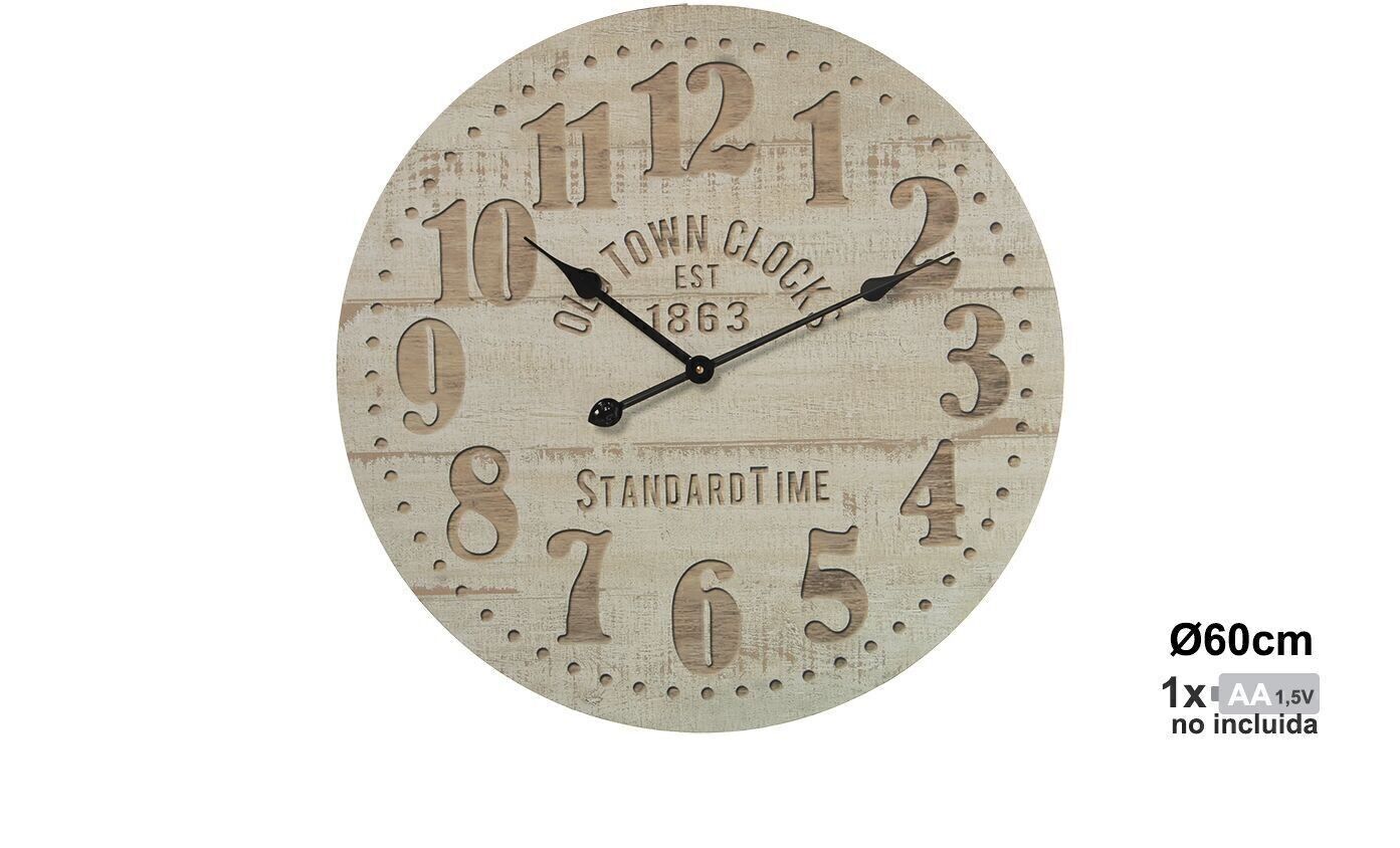 HOLZWANDUHR ø60CM °60CM, BATTERIE: 1XAA (NICHT INBEGRIFFEN LL23155