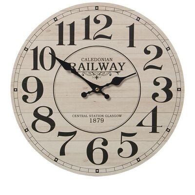 RELOJ PARED MADERA ø34CM °34X0,5CM, PILA:1XAA NO INCLU LL23225