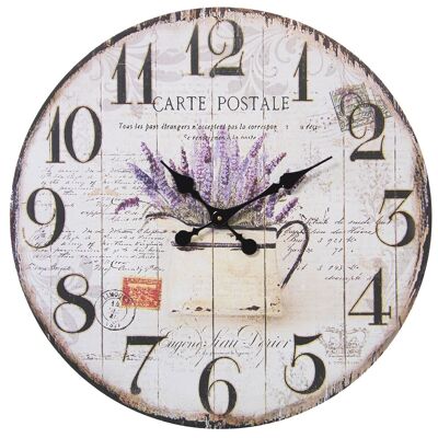 WOODEN WALL CLOCK 60CM _°60X4CM, BATTERY: 1XAA NOT INCLUDED LL23315