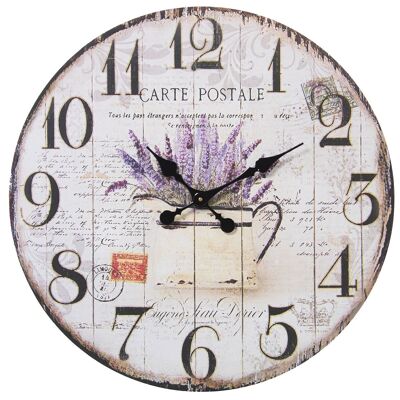 HORLOGE MURALE EN BOIS 60CM _°60X4CM, BATTERIE: 1XAA NON INCLUSE LL23315