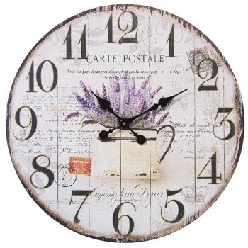 HORLOGE MURALE EN BOIS 60CM _°60X4CM, BATTERIE: 1XAA NON INCLUSE LL23315 1