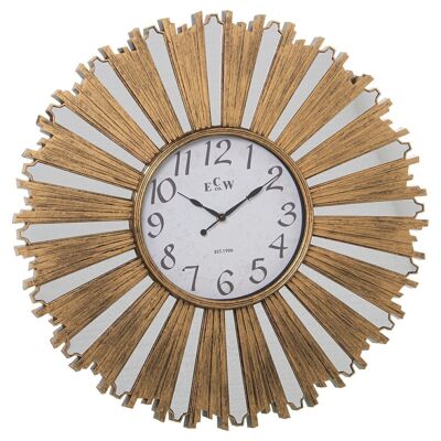 GOLD/MIRROR MELAMINE WALL CLOCK, 1XAA BATTERY NOT INCLUDED _°58X4CM, DIAL:°22.5CM LL23318