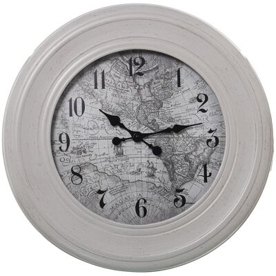 WHITE MELAMINE WALL CLOCK, 1XAA BATTERY NOT INCLUDED _°58X5CM, DIAL:°36.5CM LL23319