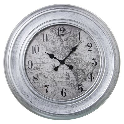 SILVER MELAMINE WALL CLOCK, 1XAA BATTERY NOT INCLUDED _°58X5CM, DIAL:°36.5CM LL23321