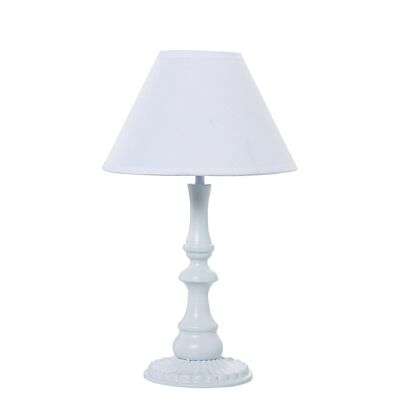 LAMPADA DA TAVOLO IN METALLO BIANCO+92265, 1XE14 MAX40W NON INCLUSA _°20X33CM BASE:°11X25CM LL36072