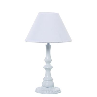 WHITE METAL TABLE LAMP+92265, 1XE14 MAX40W NOT INCLUDED _°20X33CM BASE:°11X25CM LL36072