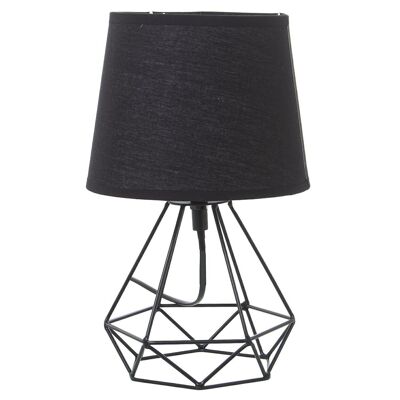 LAMPADA DA TAVOLO IN METALLO NERO+92292, 1XE14 MAX 40W NON INCLUSA _°18X29CM, BASE:15X13X15CM LL36318