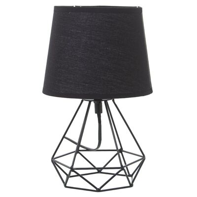 BLACK METAL TABLE LAMP+92292, 1XE14 MAX 40W NOT INCLUDED _°18X29CM, BASE:15X13X15CM LL36318