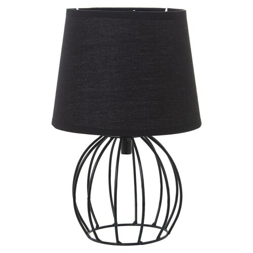 LÁMPARA SOBREMESA METAL NEGRA+92294, 1XE14 MAX 40W NO INCLU _°18X27CM, BASE: °13X13CM LL36321