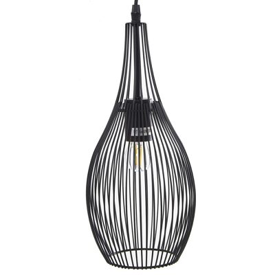 BLACK METAL CEILING LAMP, 1XE27 MAX 60W NOT INCLUDED _°17X37CM, BLACK CABLE 70CM LL36324