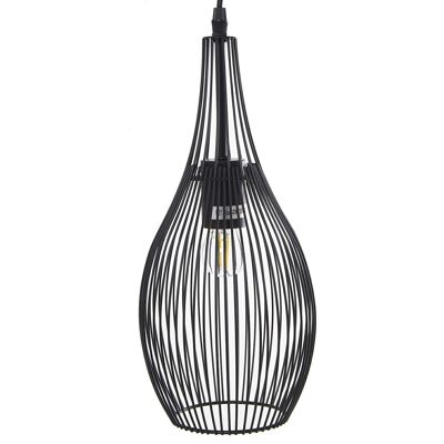 LÁMPARA TECHO METAL NEGRA, 1XE27 MAX 60W NO INCLUIDA _°17X37CM, CABLE NEGRO 70CM LL36324