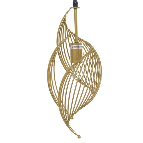 LÁMPARA TECHO METAL DORADO 1XE27 MAX 60W, NO INCLUIDA _°16X40CM, CABLE NEGRO 63CM LL36327