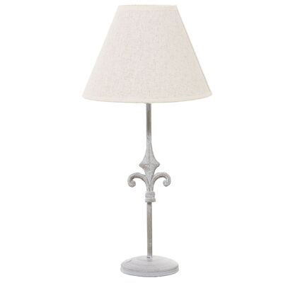 WHITE METAL TABLE LAMP +92296 1XE14 MAX40W NO _°23X48CM, BASE:°10.5X32CM LL36424