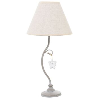 LAMPE DE TABLE EN MÉTAL BLANC +92299 1XE14 MAX40W NON _°23x48CM, BASE:°10,5X32CM LL36428 1