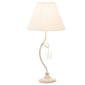 LAMPE DE TABLE EN MÉTAL BLANC +92299 1XE14 MAX40W NON _°23x48CM, BASE:°10,5X32CM LL36428 2