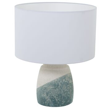 TEXTE DE LAMPE DE TABLE EN CÉRAMIQUE BEIGE/BLEU. SABLE, 1XE27-60W _°35X42CM, SOCLE:°17X20CM LL62253 1