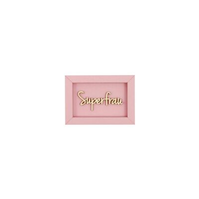 Superwoman - frame card wood lettering magnet