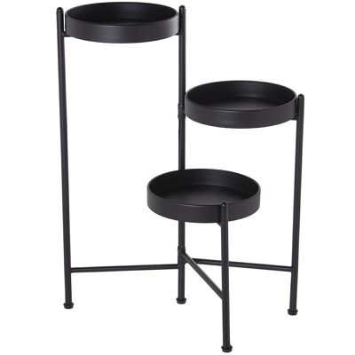 SOPORTE MACETAS TRIPLE METAL NEGRO _48X42X71CM LL71894